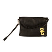 USC Trojans Black Pebble Fold Over Purse